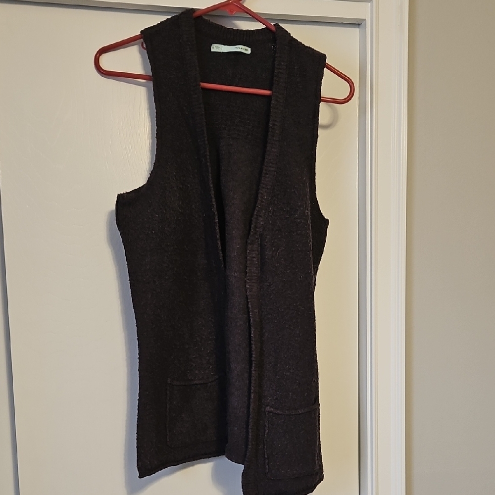 Maurice's dark purple sleeveless cardigan sweater vest